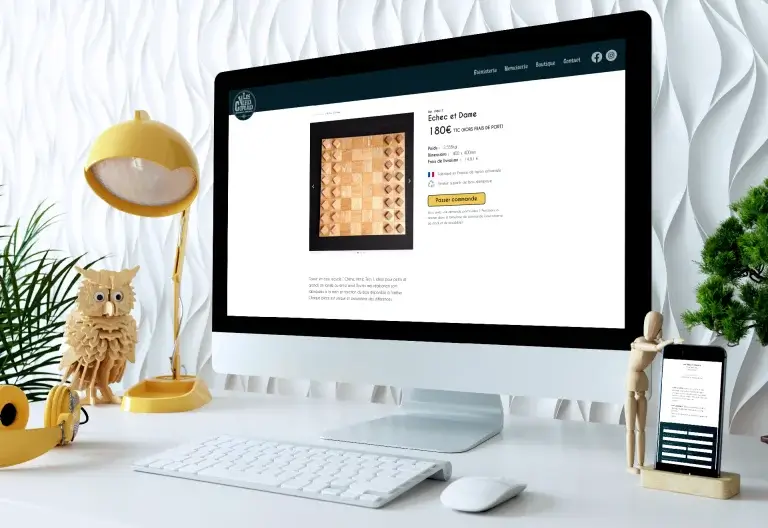 iPhone & Mac affichant une page produit