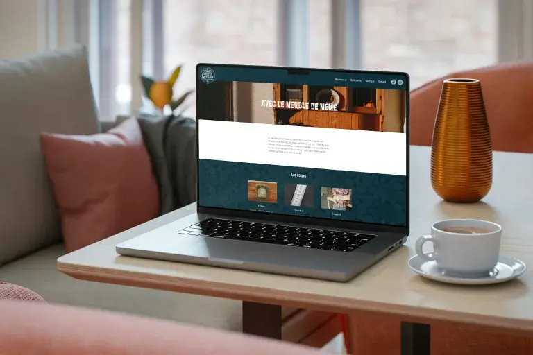 Page du site sur l'écran d'un Macbook Pro