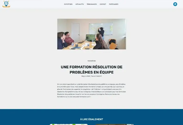 Page d'actualité de GPS Qualité